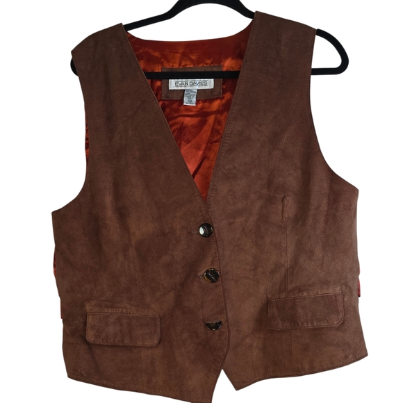 Evan Davies Jackets & Blazers - Evan Davies Vintage Brown Suede Leather Vest | Western Luxe Sz 14